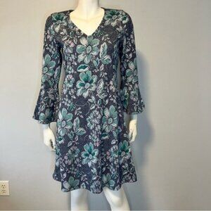 Anthropologie Maeve Blue Gray Florence Swing Dress Size Small